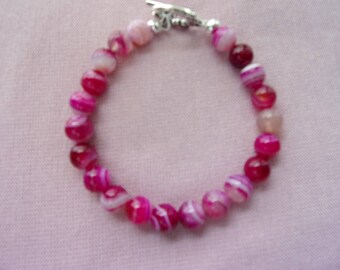 Pink Banded Agate bracelet