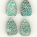 2 Antique Czech Floral Carved Turquoise Matrix True Art Deco Vintage Glass Bead Pendant 18x11x5mm P143