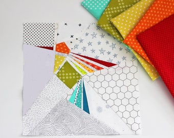 Hummingbird Paper Pieced PDF Quilt Block Pattern