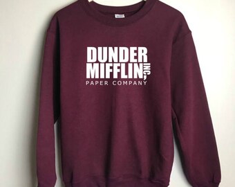 The Office Dunder Mifflin Sweatshirt Maroon - The Office TV Show Gifts - The Office Sweatshirt - Dwight Schrute Farms Tshirt