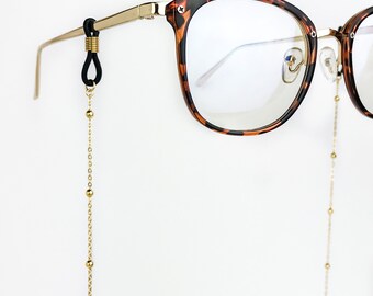 Gold Satellite Chain Glasses Chain, Beaded Eyeglass Chain, Sunglass Chain, Strap, Necklace, Eyeglasses Holder, Hanger, Eyewear Accessory