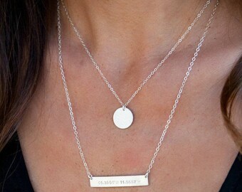 Pineapple Disc Necklace / Gold Disc Necklace / Coffee Lover Necklace/Personalized Disc Necklace /Initials/Delicate/Dainty / LEILAjewelryshop