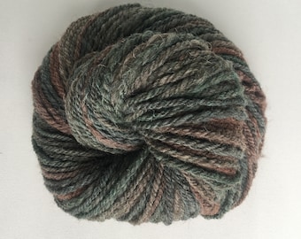 Handspun Hand dyed Yarn, Jacob fiber, Grunge Girl