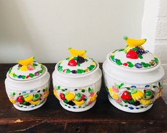 Vintage Kitchen Canisters Ceramic Canisters Kitchen Canister Set
