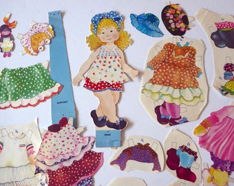 Vintage paper doll cut outs, paper ephemera