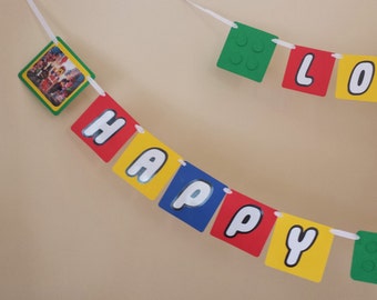 Lego Birthday Banner, Brick Building Birthday Banner, Lego Themed Banner