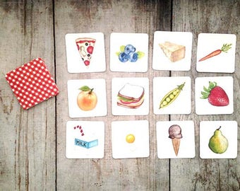 Food Memory Matching Game Educational Game Children's Gift, Picnic Game