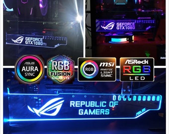 Asus Sync Graphics Card Holder Asus Rgb Remote Multicolor ROG ASUS Republic of Gamers Gpu Support Bracket Pc Decoration LED board