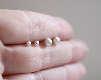 Ball studs. Sterling silver ball studs. 5mm balls, Silver studs, ball earrings, mini studs, modern studs, small earrings, tiny silver studs.
