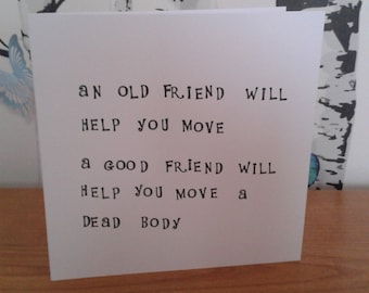 Friend Card, Best Friend Card, Funny Card, Stamped Card, Greeting Card, Birthday Card