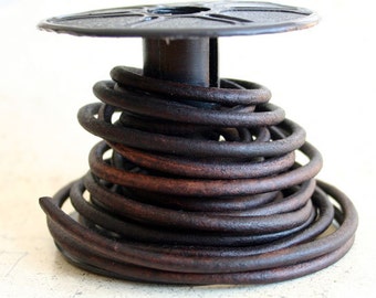 1 meter of 4mm Natural Antiqued Brown Distressed Round Leather Cord