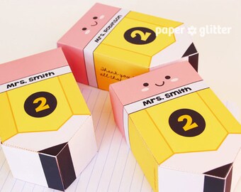 Pencil Box School Printable Paper Toy - Editable Text PDF