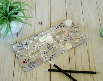 Floral Pencil Pouch/ Back to school/ Zip pouch