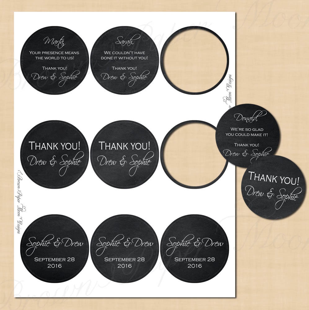 chalkboard round labels 25 text editable printable