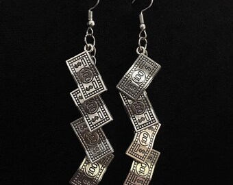 Money Tree Silver Earrings -- Rich Rich!!