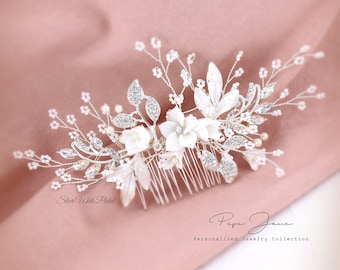 Bridal Hair Comb Crystal Leaves Wedding Hair Accessories Bridal Hair Accessory Crystal Bridal Comb Silver Comb Bridal Bling Bridal Hair pin