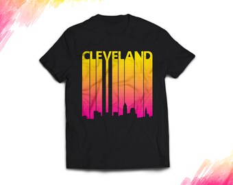 Cleveland Shirt, Cleveland tshirt women men, Vintage Retro 1980s Cleveland Tee, Cleveland skyline t shirt, Cleveland t-shirt gift #1107