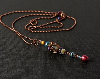 Beadwoven Pendant with pearl