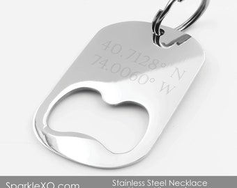 Gift for Dada Custom Keychain Bottle Opener Stainless Steel Personalized Logo Keychain For Him Couples Gift Wedding Party Favor Custom Gift