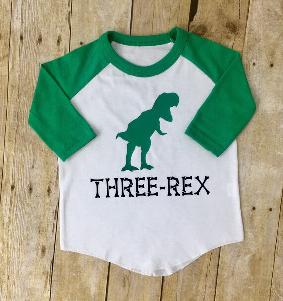 Three Rex Shirt Three Year Old Shirt Boy Birthday Shirt