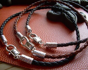 Mens Necklaces, Men's Leather Necklace, Necklaces for Men, Braided Leather Necklace, Guys Necklaces, Braided, Leather, Necklace, for Men