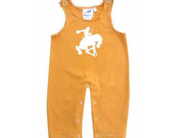 Baby and Toddler Overalls-Bucking Cowboy