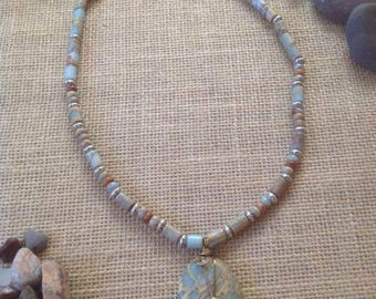 Aqua terra Jasper necklace #018
