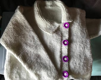 Ladies Small White Knit Sweater