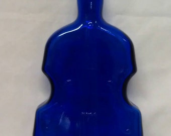 Cobalt Blue Glass Violin Bottle