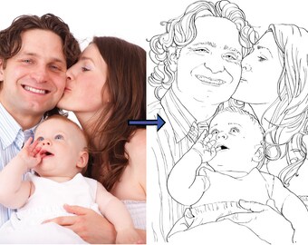 Custom Coloring Page | Family Portrait | Wedding Day | Kids Activity Sheets | Birthday Gift |SENT ELECTRONICALLY