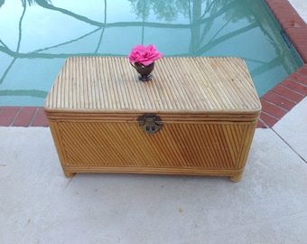 BAMBOO SPLIT Reed TRUNK Hollywood Regency Palm Beach Cottage style On Sale at Retro Daisy Girl