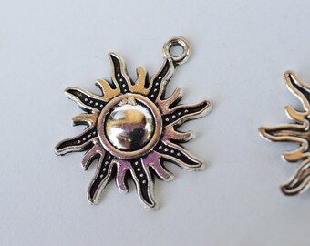 Sun Charm Pendant Silver