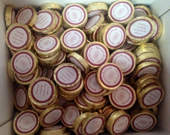 Personalised Wedding Chocolates in any colour theme (set of 50)