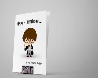 Harry Potter Birthday Card... Birthday Card / Happy Birthday Card / Greeting Card / Card for Kid / Potter Birthday Card / Muggle Birthday