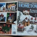 vintage 1989 plastic canvas pattern HOMETOWN 6 cottage designs to store your goodies