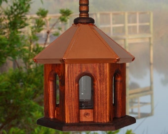 Bird Feeder, Copper Birdfeeder, Hanging Bird Feeder, Rustic Bird Feeder, Gift's for Mom