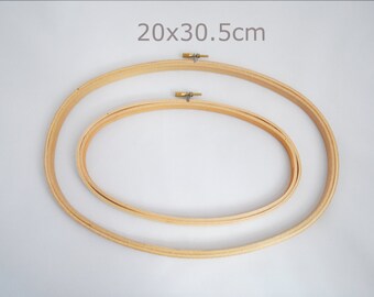 Oval embroidery hoop, 20x30.5cm (8x12"), wooden hoop
