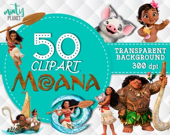 Moana Clipart, Moana PNG files, Moana characters full quality, 50 Moana Clipart transparent background, 300dpi, instant download, PSN008