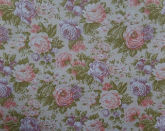 Pink and Purple Roses, green leaves and a yellow background