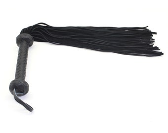 Bondage Flogger,Black Leather handle, suede tails, Whip,Leather whip, BDSM, bdsm flogger, BDSM whip, SM whip (mature)