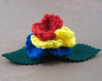 Crocheted Rose Hair Clip - Hero (SWG-HC-HEFC01)