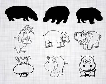 Download Hippo clip art | Etsy