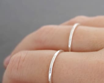 2 Sterling Silver Rings - 16 gauge - set of two stacking rings . choose your size