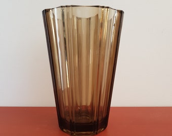 Vintage smoked glass vase