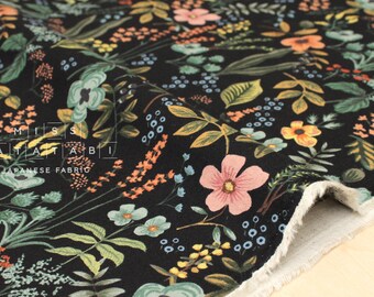 Cotton + Steel Amalfi canvas - herb garden midnight - 50cm
