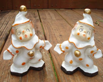 Vintage Clown Salt and Pepper Shakers