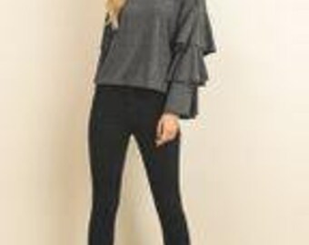 Layered Ruffle Sleeve Shirt