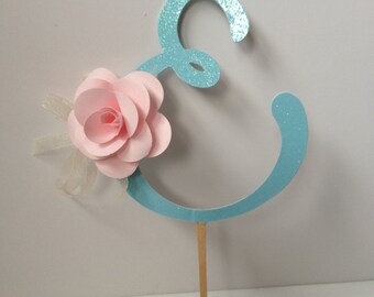 Paper Cake Topper - Letter E