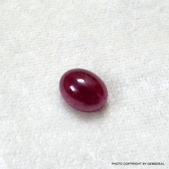 1 pieces 8x10mm Ruby Cabochon Oval Loose Gemstone NATURAL