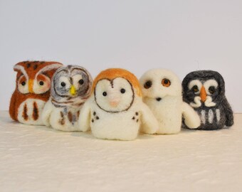 Pocket Owl, Needle Felted Soft Sculpture Bird Fiber Art